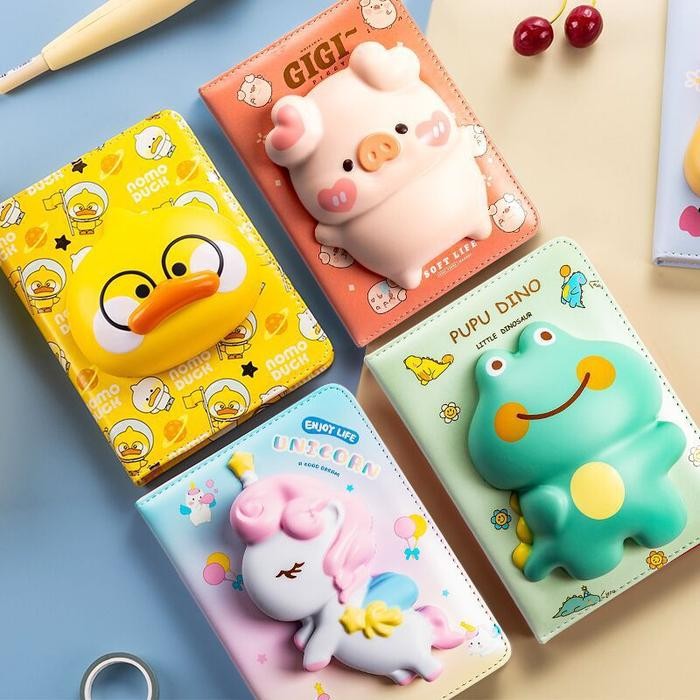 

Buku Diary Free Squishy Binder Jurnal Planner Anak Notebook Memo Korea