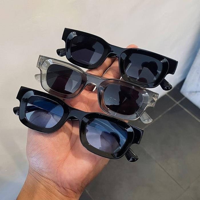 Pl-C1 Kacamata Hitam Uv400 Bingkai Frame Tebal Persegi Kacamata Untuk Pria Dan Wanita Korea Fashion