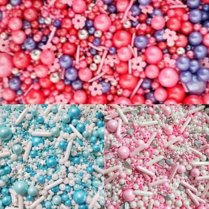 

Stok Baru Sprinkle Mix 100gr, Trimit Kue 100gr, Taburan Kue Mix Warna Edible