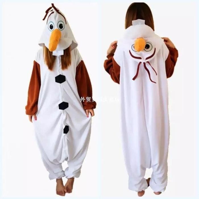 ORIGINAL BAJU ONESIE BONEKA OLAF FROZEN ELSA PIYAMA BAJU TIDUR COSPLAY KOSTUM READY STOCK