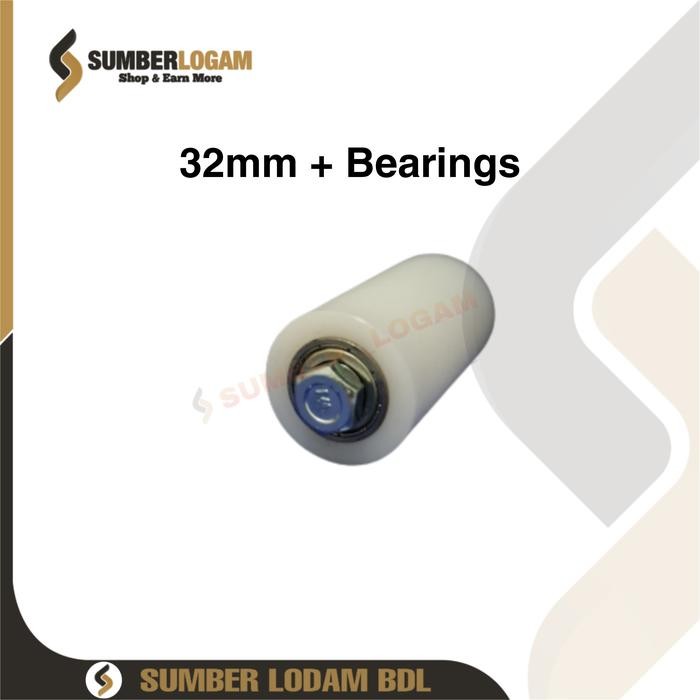 Roda Nilon 32mm + Bearings Pintu Pagar Besi / Stainless Steel
