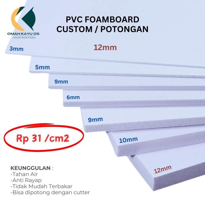 Pvc board pvc foam board 12 mm custom / Potongan
