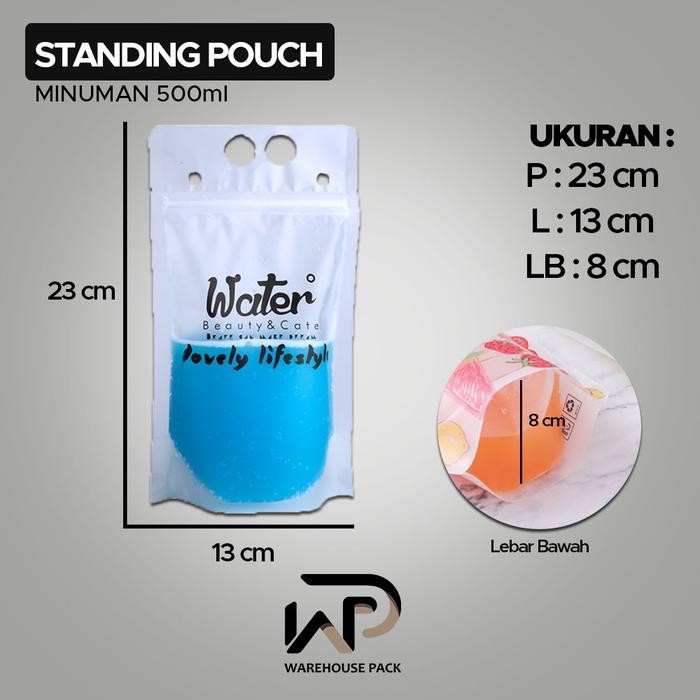 Standing Pouch Minuman 500 ML Stand Up Drink Bag Kemasan Minuman