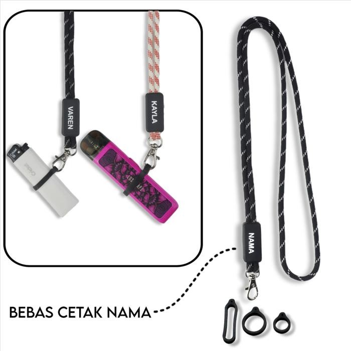 

New V2 Tali Lanyard Hp Perusik Custom Nama Tali Gantungan HP Tali Gantungan Universal Free ORing