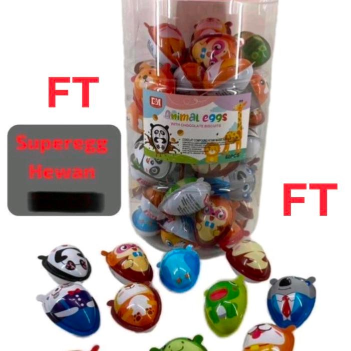 

coklat telur animal 60 pcs/toples