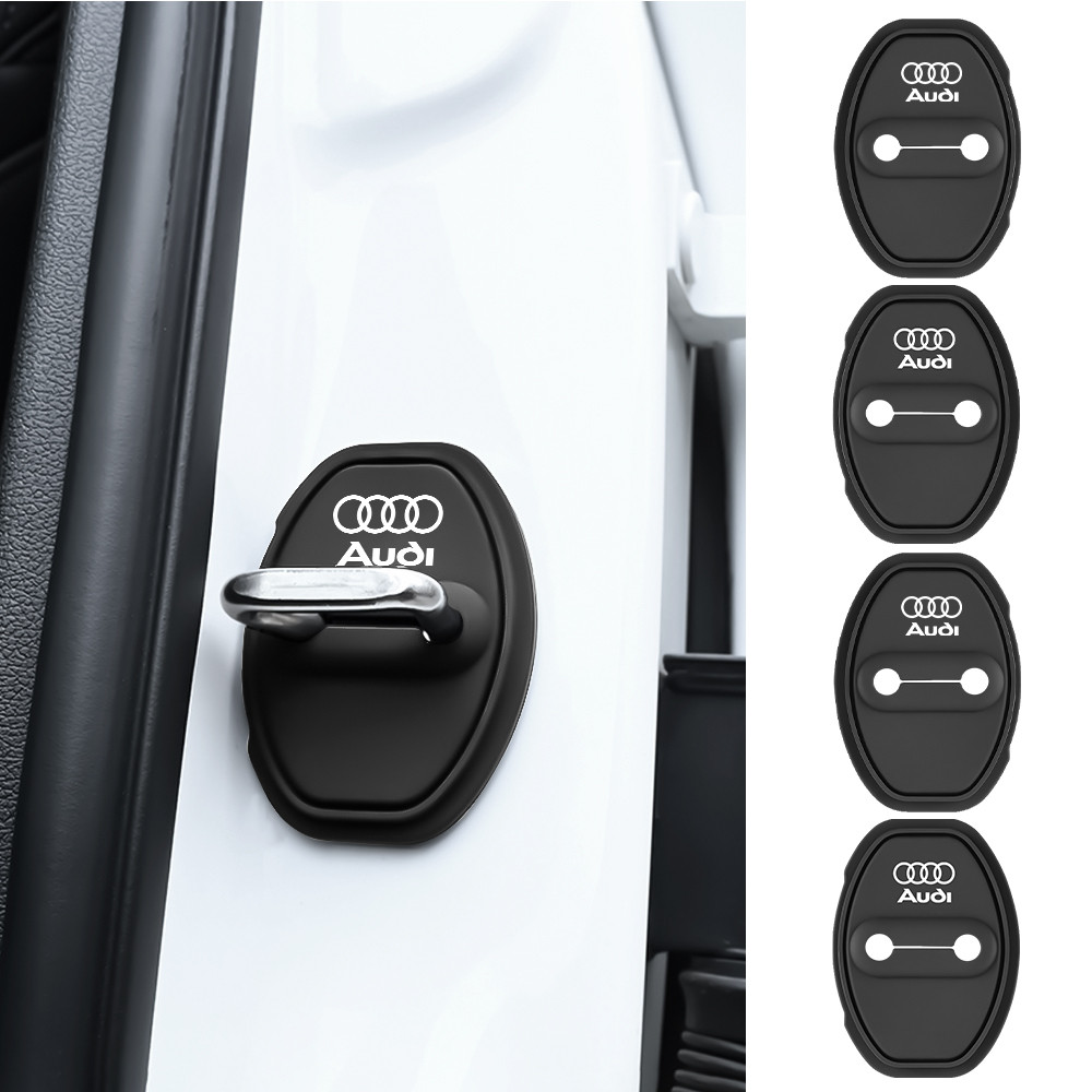 IMPORT 4Pcs Silicone Car Door Lock Protective Cover Sticker For Audi SLINE A1 A3 8P A4 B5 B6 B7 B8