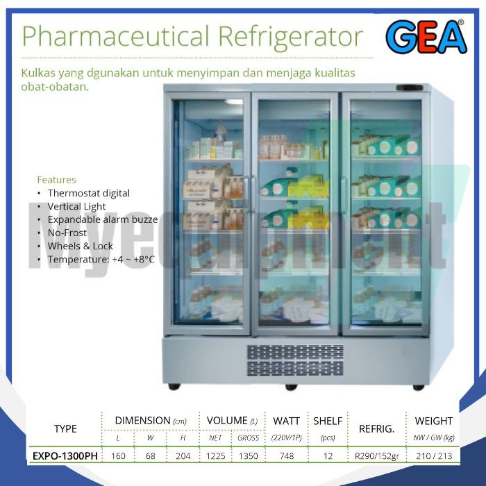 PHARMACEUTICAL REFRIGERATOR KULKAS OBAT DISPLAY GEA EXPO-1300PH