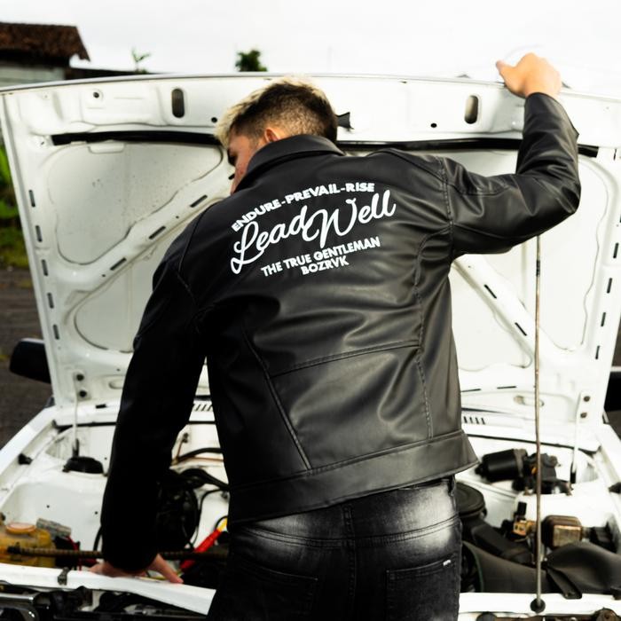 ASLI BOZRVK - LEATHER JAKET - JAKET KULIT PRIA BOXY CUT LEAD WELL BLACK READY STOCK