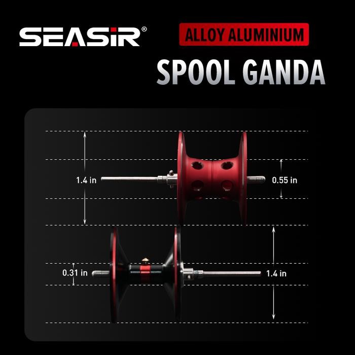 [OFFICIAL] SEASIR SALMINUS Reel BC Baitcasting Reel Pancing, Drag Clicker, 2 Spool Aluminium,