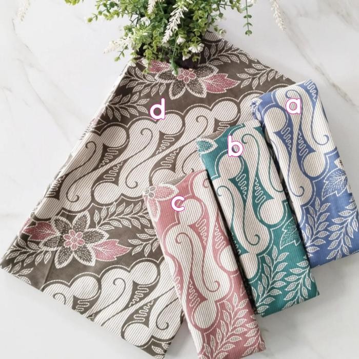 Kain Batik TR Seno Bunga ( Biru Tosca Pink Abu )