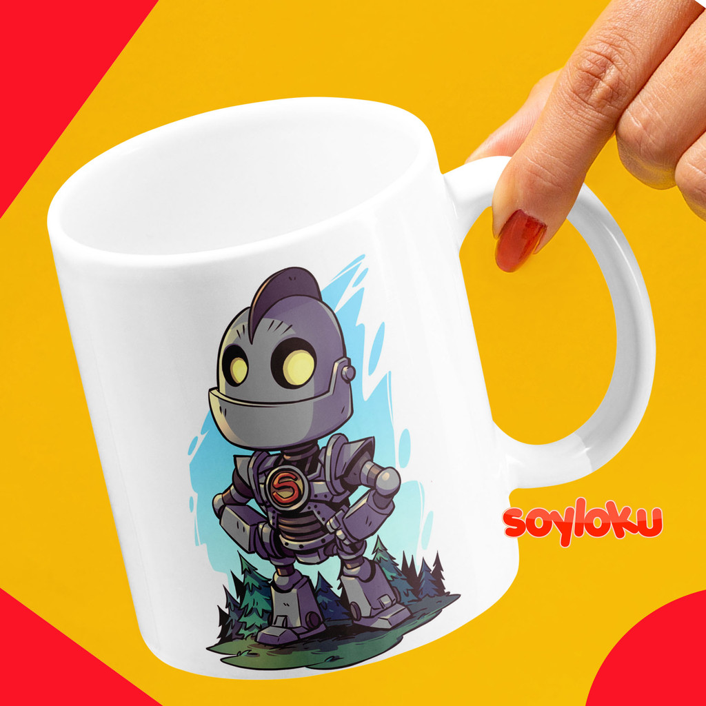 Chibi Iron Giant Ceramic Mug Hadiah Gelas Minum
