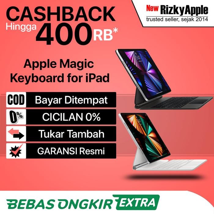 fozg-  Apple Magic Keyboard For Ipad Pro 2021 M1 12.9" & 11" Black White 2020