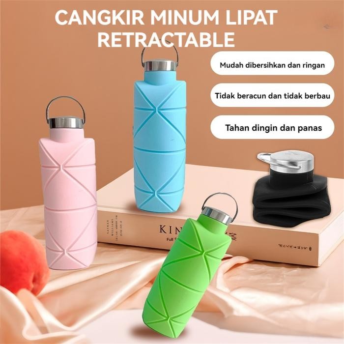 700ml/botol minum lipat botol minum lipat silikon tempat minum silikon botol minum portable foldable