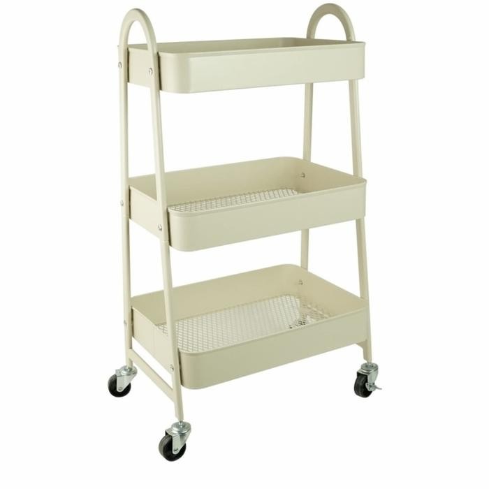 Rak troli plastik roda serbaguna rak dapur