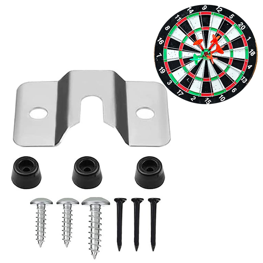 10PCS Dart Board Bracket Kit U-shaped Portable Wall Hanging Dartboard Mounting Bracket Set With 3 Pa