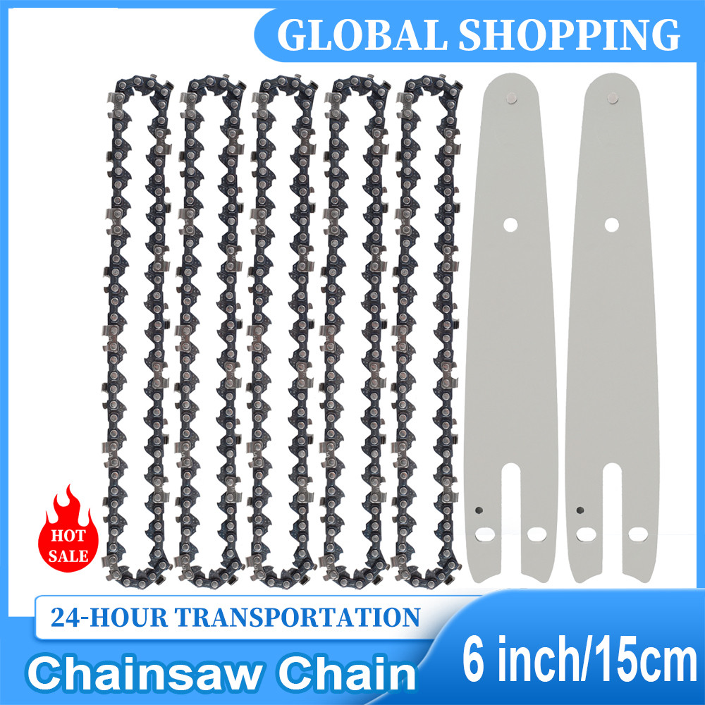 3/8 Inch Mini Chain Saw Chain Wear Resistant Heavy Duty Chainsaw Chain Guide Bar Carpenter Woodworki