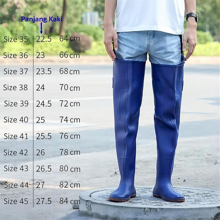 Sepatu Boots Celana Petani Sawah Panjang Full Karet Anti Air