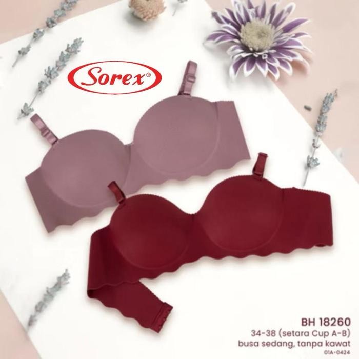 Sorex Push Up Bra/BH Seamless Sorex 18260 Cup A ke B 1/2 Cup Tanpa Kawat Life Style Bra