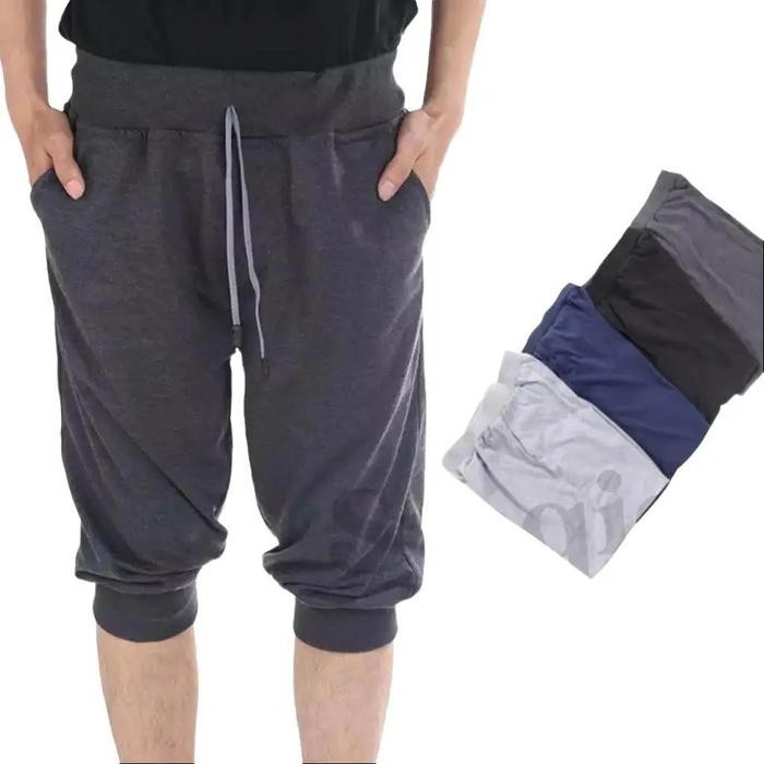 TerbaruSis- Jogger Pants 3/4 Celana Jogger Selutut Olahraga Gym Jogging Badminton