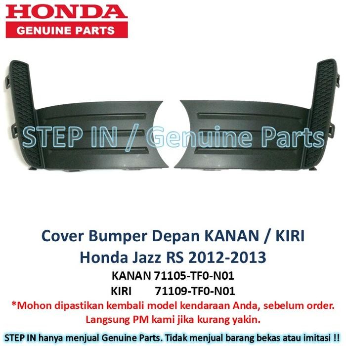Ready Cover Bumper Depan Kanan Kiri Honda JAZZ RS 2012 2013 Original Bemper Genuine samping tutup