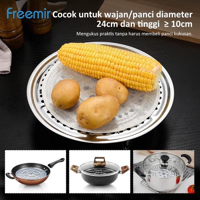 HariPromo- [Freemir X Nasihatul89] Freemir Wajan Panci Kuping 24 Cm + Kukusan Stainless Dandang