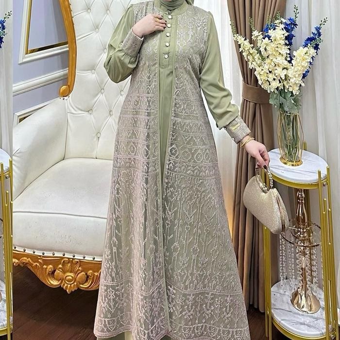 KirimCpT- Gamis Katun Bordir Bolong Wanita Muslim Coklat Tua - Nyaman, Panjang, Mewah, Remaja,