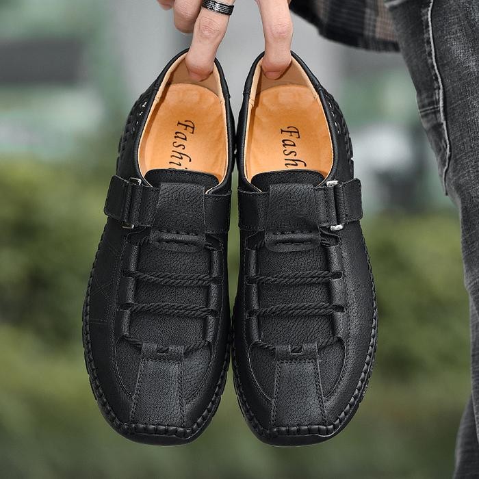 mulia Prelesty Olahraga Sepatu Pria Sneaker Pantofel Slip On Tanpa Tali Kulit Sapi Asli Santai