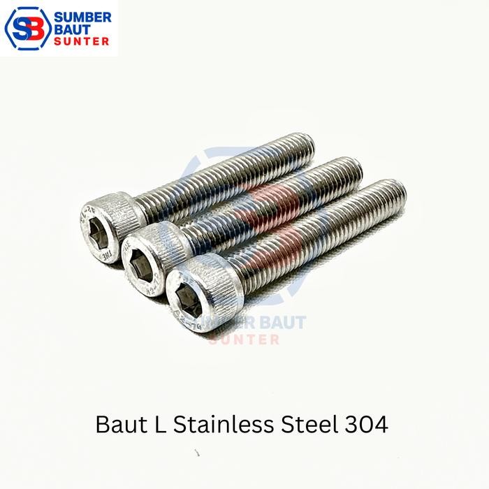 New New M8x120 Baut L Stainless SS 304 Hex Head Socket Screw 8 x 120