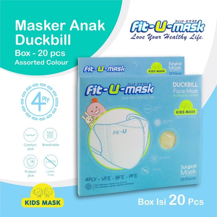 KJB Fit-U Mask Duckbill Box Kids isi 20 Pcs