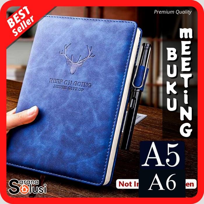 Buku Meeting Rapat Catatan Agenda Notebook Cover Kulit Sintetis A5 A6