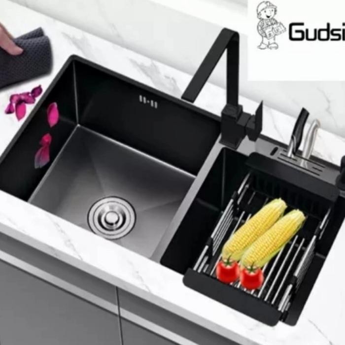 Kitchen Sink 8245 black model bolzano paket lengkap