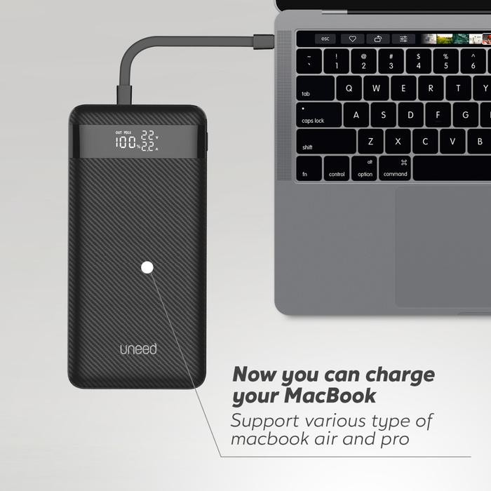 a8lq- Uneed 20000Mah Powerbank Support Laptop 45W Qc 4.0 Pd 3.0 Pps - Upb152 Baterai Led