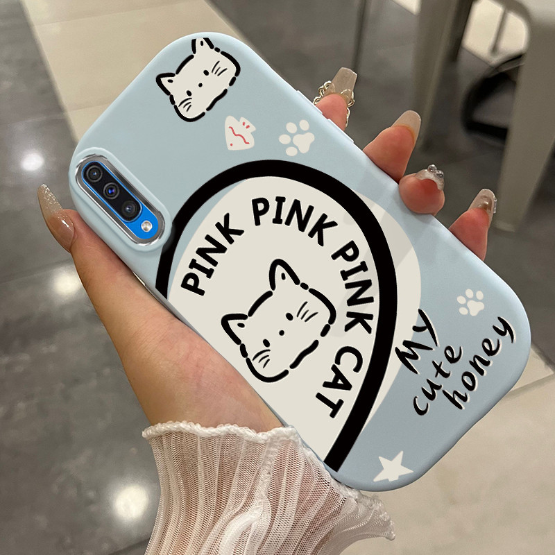 Casing Hp Untuk Samsung Galaxy A50 A50s A30s Case Casing menggambar kucing HP Kasing bulat gemuk Ces