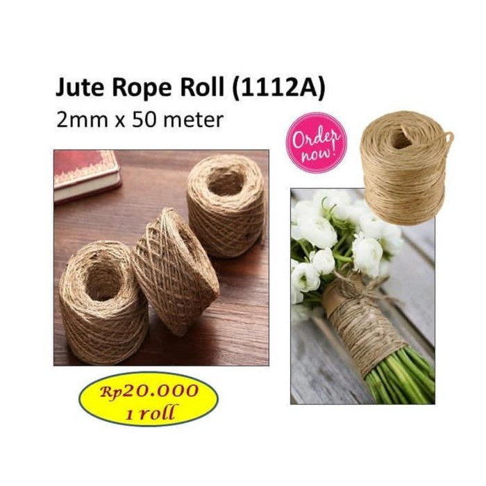 hr8k- Tali Rami Jute Rope Barang Florist Aksesoris Bunga