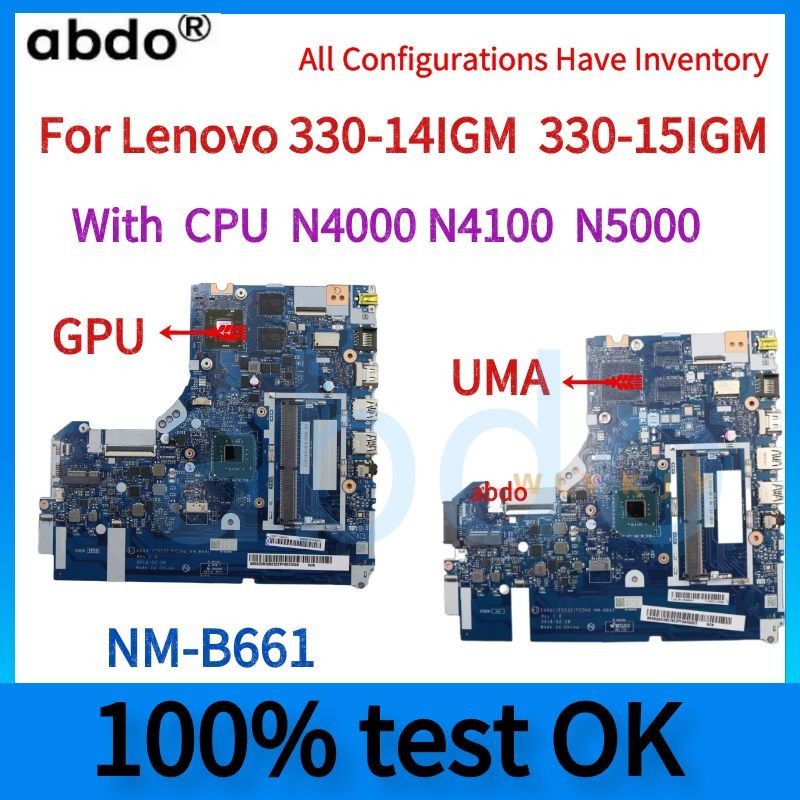 Casing Laptop NM-B661 Motherboard.For Lenovo 330-14IGM 330-15IGM Laptop Motherboard.With CPU N4000 N