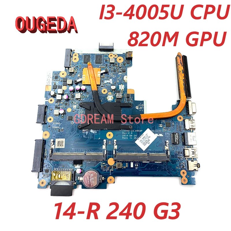 Casing Laptop OUGEDA 755832-001 755832-501 ZS040 LA-A993P Mainboard For HP 14-R 240 G3 Laptop Mother