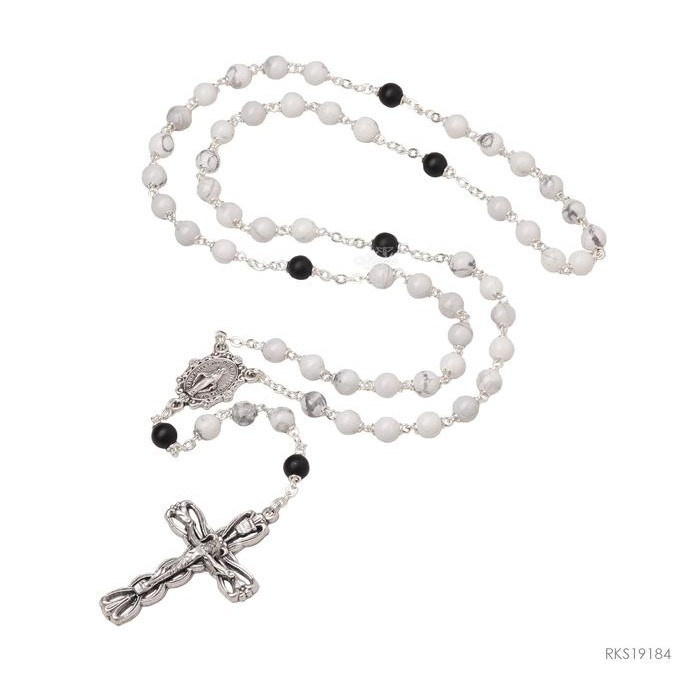 Rosario Batu Howlite 6mm Italy Toko Rohani