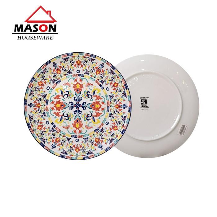 MASON DINNER PLATE / SALAD PLATE MOTIF HERITAGE MANDALA / PIRING SAJI BATIK - DINNER PLATE 27 CM