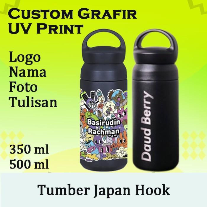 Ecentio - Tumbler Termos Kopi Kecil Stainless Custom Grafir UV Print Logo Nama