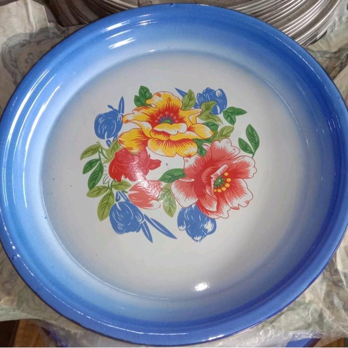 Nampan Penyaji / Talam Seng Enamel Diameter 30 cm