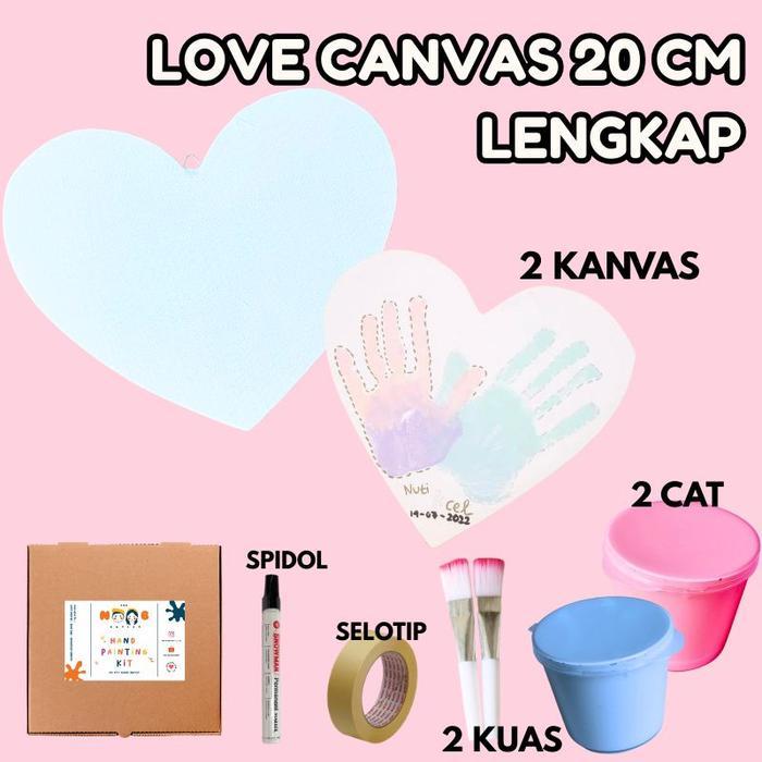 Hand Painting Kit Love Canvas By The Noob Artist Cap Tangan Kanvas Kanvas Lukis Tangan Couple Hand