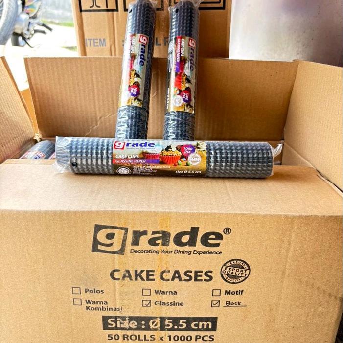 Cupcake 55 mm Cup Cake Case Nastar Glassine Warna Hitam Paper / Cup Nastar 1000 pcs