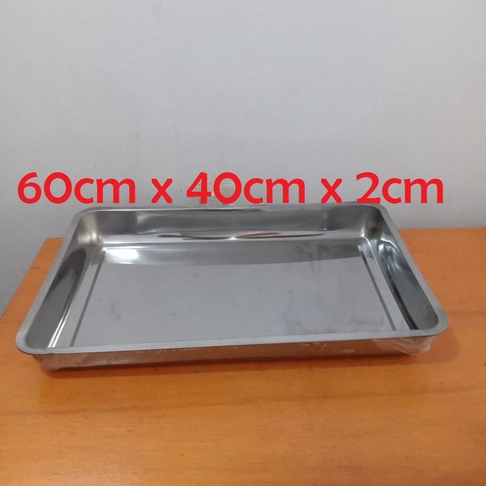 BAKING TRAY / NAMPAN / BAKI 60 CM X 40 CM BAHAN STAINLESS STEEL TEBAL, NAMPAN PEMANGGANG / LOYANG