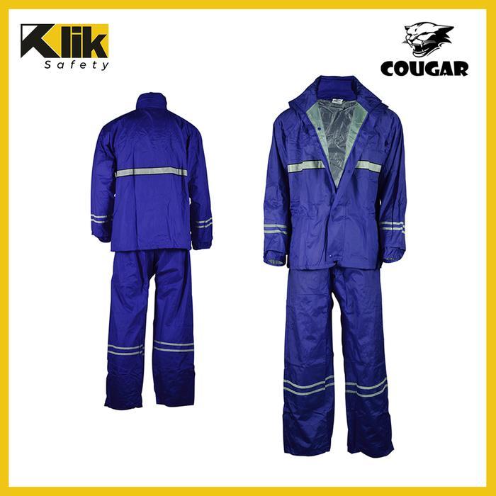 Jas Hujan Safety Rain Wear Cougar Oxford Jaket Celana Reflektif Ori