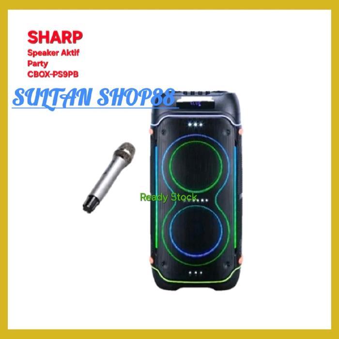 SHARP SPEAKER AKTIF PARTY CBOX-PS9PB WOOFER 8 INCH I SPEAKER AKTIF SHARP CBOXPS9PB WIRELESS BLUETOOT