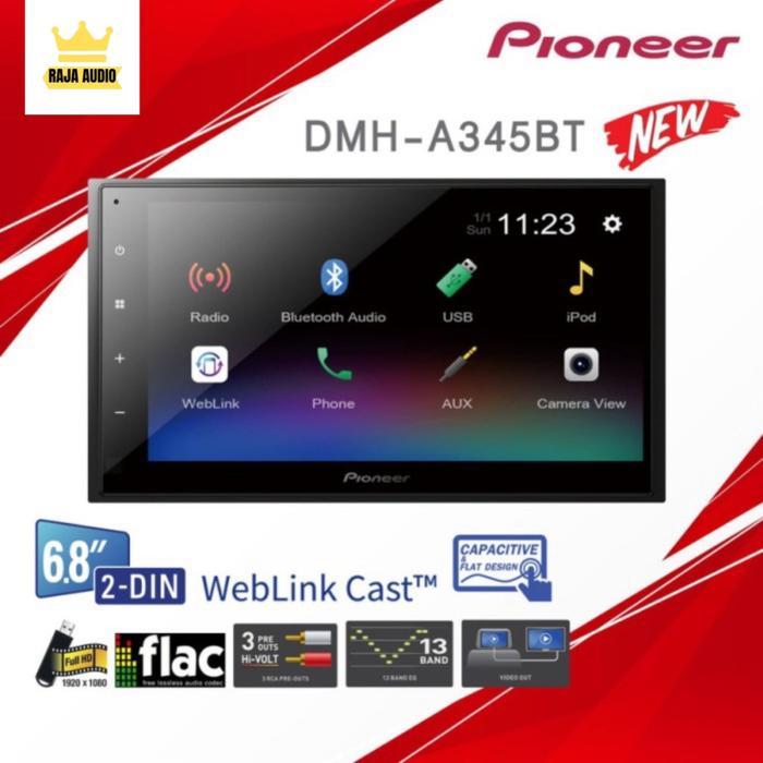 Pioneer DMH-A345BT Head Unit Double Din DMH A345 BT Tape Audio Mobil