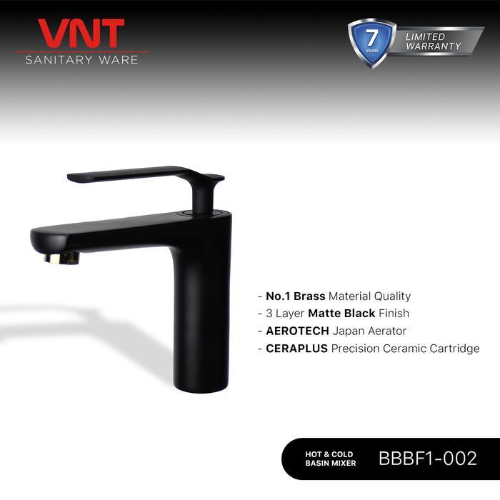 VNT Keran Wastafel Hitam Minimalis Kran Panas Dingin Basin Faucet