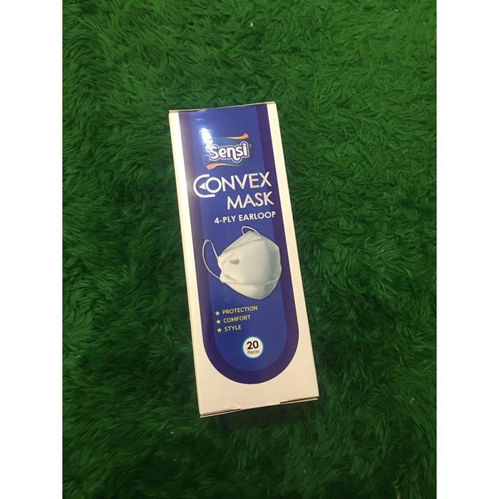 MASKER SENSI CONVEX 4 PLY ISI 20 PCS WARNA PUTIH KN95 DUCKBILL