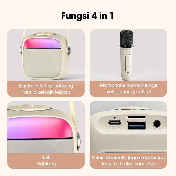 ACOME A9 Speaker Karaoke Bluetooth 5.3 Speaker Wireless Mini RGB