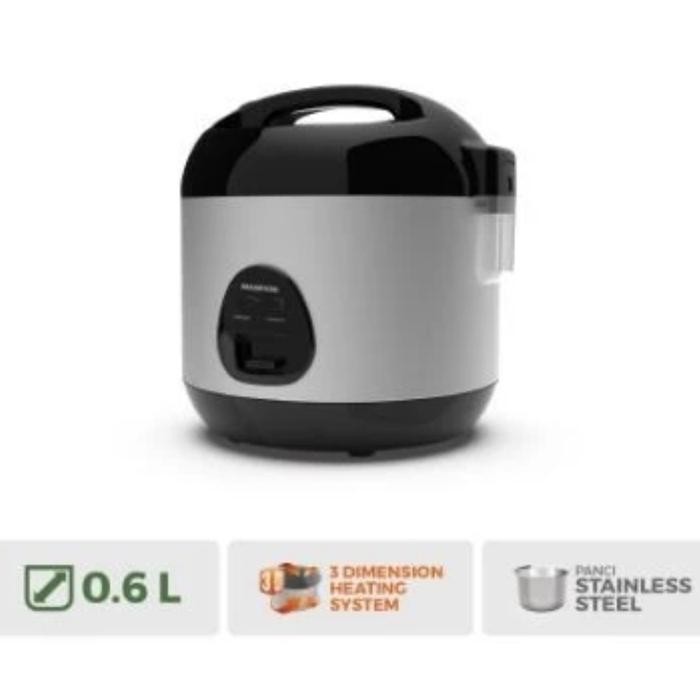 Rice Cooker Mini Maspion 0,6Ltr Mrj0623Bsss Stainless Steel Magic Com